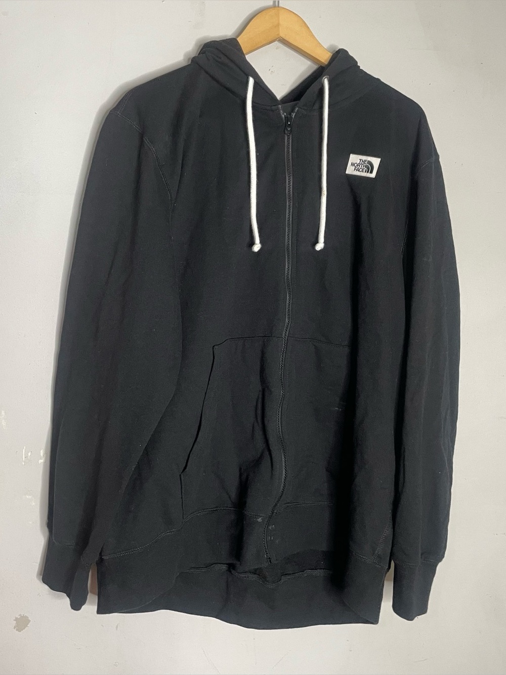The North Face Full Zip Hoodie Mens XXL Black Recycled Materials Logo Sweatshirt